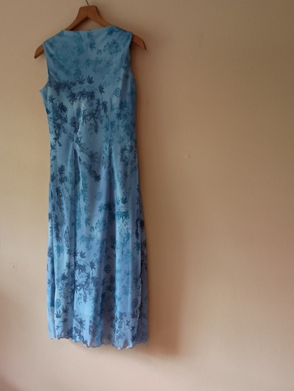 Blue Floral Midi Dress with Matching Short-Sleeve Jacket - Picture 7 of 8